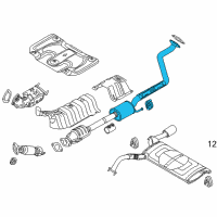OEM 2014 Kia Forte5 Center Muffler Assembly Diagram - 28650A7750