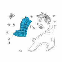 OEM 2009 Nissan 350Z Protector-Front Fender, Front LH Diagram - 63845-CF40A