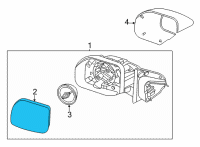 OEM Ford Maverick GLASS ASY - REAR VIEW OUTER MI Diagram - M1PZ-17K707-A