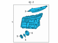 OEM 2021 Hyundai Santa Fe LAMP ASSY-HEAD, LH Diagram - 92101-CL100