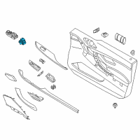 OEM 2016 BMW 640i Gran Coupe Black Passenger Window Lifter Switch Diagram - 61-31-9-241-949