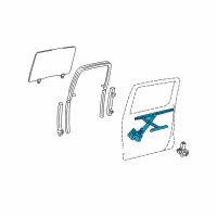 OEM 2005 Toyota Tacoma Regulator Sub-Assembly, Rear Door Window, RH Diagram - 69801-04040