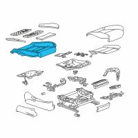 OEM 2019 Cadillac CT6 Seat Cushion Pad Diagram - 23245801