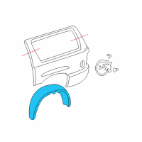 OEM 2004 Cadillac Escalade ESV Wheelhouse Liner Diagram - 15170987