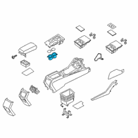 OEM 2016 Kia Optima Front Console Cup Holder Assembly Diagram - 84625D5000