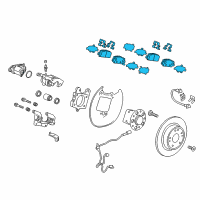 OEM Honda HR-V Pad Set, Rear Diagram - 43022-T7J-H11