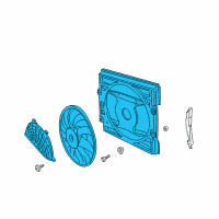 OEM 2000 BMW 750iL Radiator Condenser Cooling Fan Assembly Diagram - 64-54-6-921-383