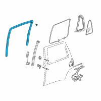 OEM 2000 Honda CR-V Channel, Right Rear Door Run Diagram - 72735-S10-003