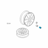 OEM 2003 Saturn Vue Wheel Nut Cap Diagram - 9594434