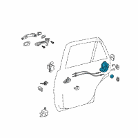 OEM 2006 Lexus GX470 Rear Door Motor Lock Assembly, Left Diagram - 69060-60091