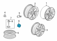 OEM 2017 Honda Ridgeline Cap Assembly, Aluminum Wheel Center Diagram - 44732-TG7-A21