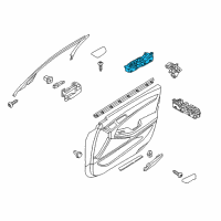 OEM 2015 Hyundai Genesis Power Window Assist Switch Assembly Diagram - 93575-B1000-4X