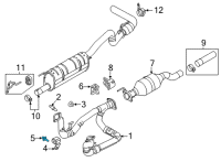 OEM 2016 Lincoln MKT Tailpipe Bolt Diagram - -W714656-S439