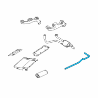 OEM 1997 Dodge B1500 Pipe Tail Pipe 127 W B Diagram - 52103061