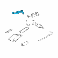 OEM Dodge B250 Right Exhaust Manifold Diagram - 53010188