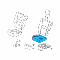 OEM Honda Ridgeline Pad, R. RR. Seat Cushion Diagram - 82137-T6Z-A01