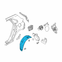 OEM 2018 Hyundai Elantra GT Rear Wheel Guard Assembly, Left Diagram - 86821-G3000