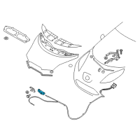 OEM 2015 Nissan Leaf Male Hood Lock Diagram - 65601-3NF0B