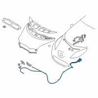 OEM Nissan Leaf Cable Hood Lock Diagram - 65621-3NA1C