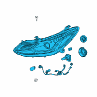 OEM 2019 Chevrolet Cruze Composite Headlamp Diagram - 42680786