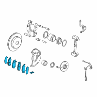 OEM 2003 Honda Civic Pad Set, Front Diagram - 45022-S5D-A00