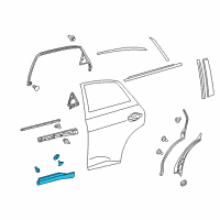 OEM 2015 Lexus RX450h Moulding Sub-Assy, Rear Door, Outside RH Diagram - 75075-48070