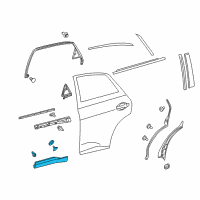OEM 2012 Lexus RX450h Moulding Sub-Assy, Rear Door, Outside RH Diagram - 75075-48070