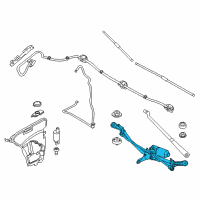 OEM BMW 540i xDrive Linkage Wiper System With Motor Diagram - 61-61-9-491-439