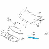 OEM 2011 Nissan Murano Stay Assy-Hood Diagram - 65470-1AA0A