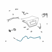 OEM 2002 Toyota Camry Release Cable Diagram - 64607-AA040
