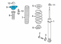 OEM 2022 Honda Accord Rubber, Rear Shock Absorber Mounting Diagram - 52670-TVA-A02