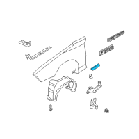 OEM 2001 Chevrolet Camaro Molding Asm, Front Fender Center Rear- LH (Paint To Match) Diagram - 88892067
