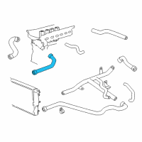 OEM 1998 BMW 528i Radiator Coolant Water Hose Diagram - 11-53-1-740-832
