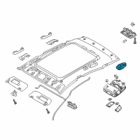 OEM 2018 Hyundai Elantra GT Rear Personal Lamp Assembly, Left Diagram - 92870-G3000-XUG