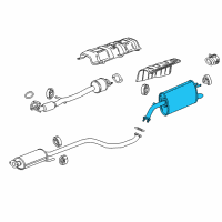 OEM 2014 Chevrolet Spark EV Exhaust Muffler Assembly (W/ Tail Pipe) Diagram - 95225567