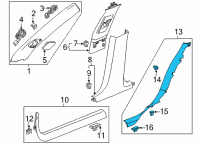 OEM 2022 Cadillac CT5 Lock Pillar Trim Diagram - 84729507