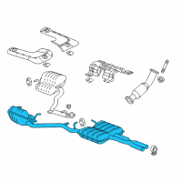 OEM 2011 Dodge Charger Exhaust Muffler And Resonator Diagram - 5147248AD