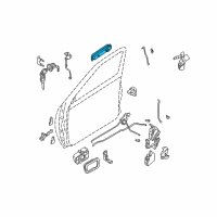 OEM 2001 Nissan Xterra Exterior Passenger Side Front Door Handle Diagram - 80606-3S500