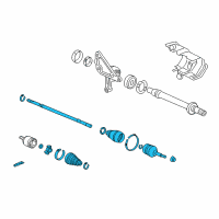 OEM 2008 Honda Accord Driveshaft Assembly, Driver Side Diagram - 44306-TA1-A01