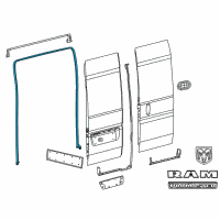 OEM 2020 Ram ProMaster 2500 WEATHERSTRIP-Cargo Door Diagram - 68229637AD