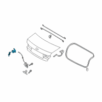 OEM 2011 Hyundai Sonata Trunk Lid Lock Assembly Diagram - 81250-3SA00