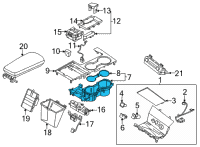 OEM 2021 Kia K5 Cup Holder Assembly Diagram - 84670L3000