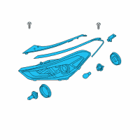 OEM Hyundai Tucson Headlamp Assembly, Right Diagram - 92102-D3050