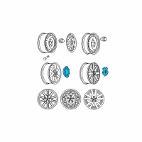 OEM Buick Rendezvous Wheel Trim CAP (W/Buick Tri-Shield Overlay)*Gray Diagram - 9593779