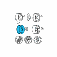 OEM 2004 Buick Rendezvous Wheel Rim Kit, Aluminum *Chrome Diagram - 12490109