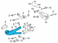 OEM Lexus RX350L Arm Assembly, Trailing Diagram - 48760-0E080