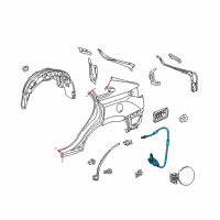 OEM 2014 Lexus RX450h Lock Assembly, Fuel Lid Diagram - 77030-0E020