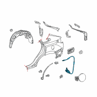 OEM 2010 Lexus RX450h Lock Assembly, Fuel Lid Diagram - 77030-0E020