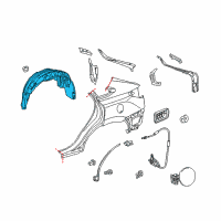 OEM Lexus RX450h Liner, Rear Wheel House, RH Diagram - 65637-0E010