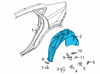 OEM 2022 Ford Mustang Mach-E FILLER - QUARTER PANEL Diagram - LJ8Z-54278B50-A